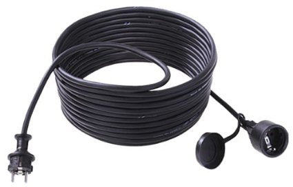 Bachmann Verlängerungskabel – Schuko (CEE 7/7)–Schuko (CEE 7/3), 50 m, H07RN-F, 3×1,5 mm², IP44, Schwarz
