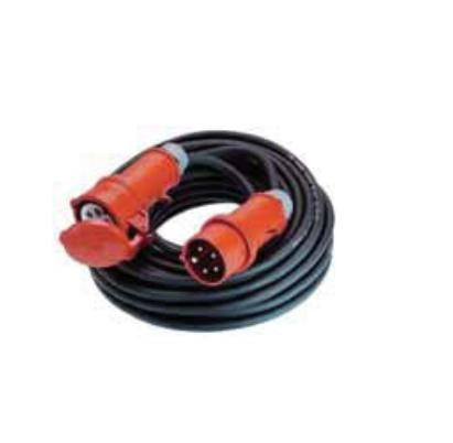 Bachmann Verlängerungskabel – CEE 32A (rot)–CEE 32A (rot), 25 m, IP44, 5×4 mm², schwarz