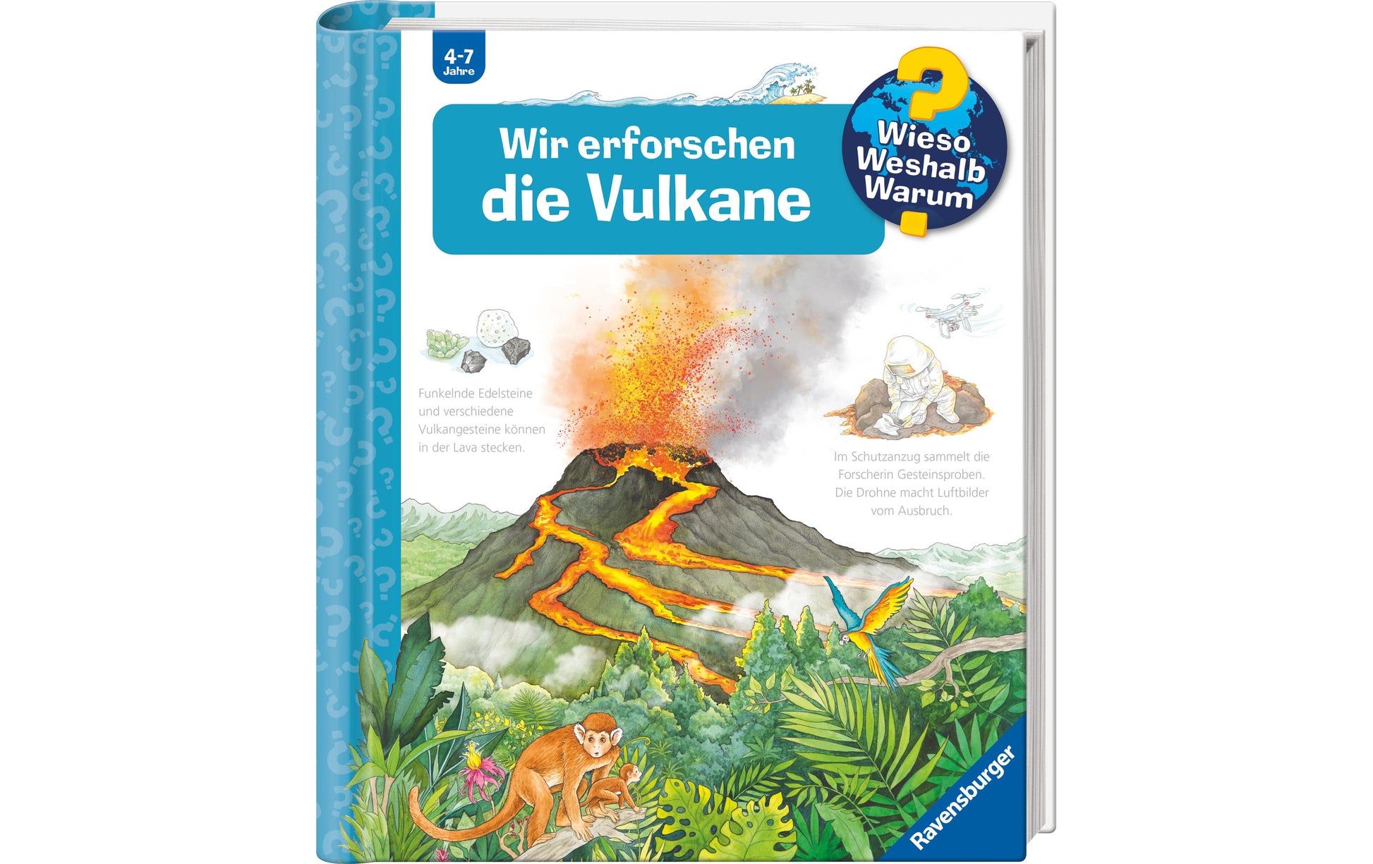 Ravensburger Buch – WWW: Wir erforschen die Vulkane, Spiralbindung, 16 Seiten, Deutsch, 4–7 Jahre