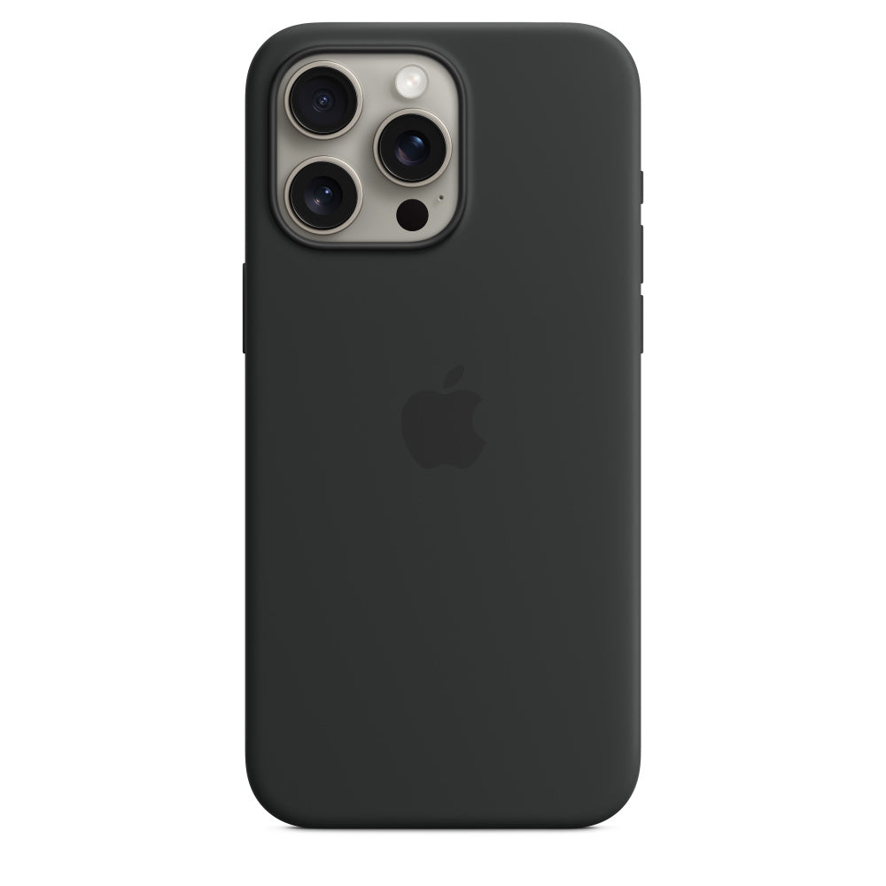 Apple Backcover – für Apple iPhone 15 Pro Max, MagSafe, Silikon, Schwarz