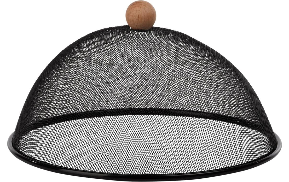 Esschert Design Lebensmittelabdeckung Ø 30 × 16,3 cm, Edelstahl, schwarz