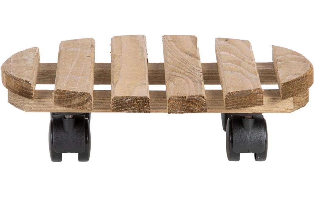 Esschert Design Rolluntersetzer Rund L – Kiefernholz/Polyamid/Polypropylen – Braun – Ø 287 × H 80 mm