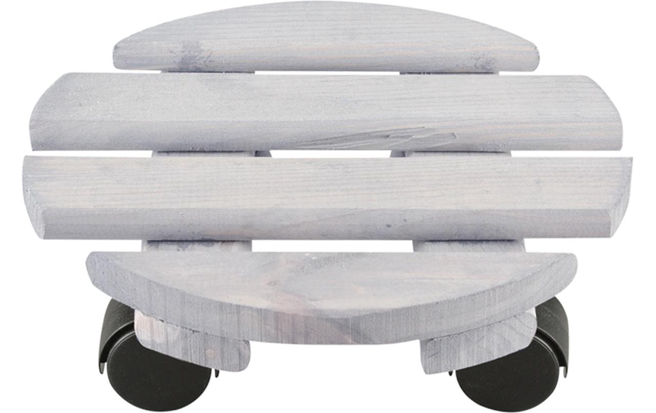 Esschert Design Rolluntersetzer Rund S – Kiefer/Polyamid/Polypropylen – Grau/Schwarz – Ø 236 × H 77 mm