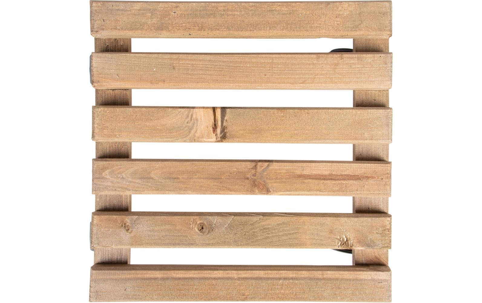 Esschert Design Blumenkübeluntersetzer – Kiefernholz – Braun – mit 4 Schwenkrollen – 291 × 80 × 291 mm