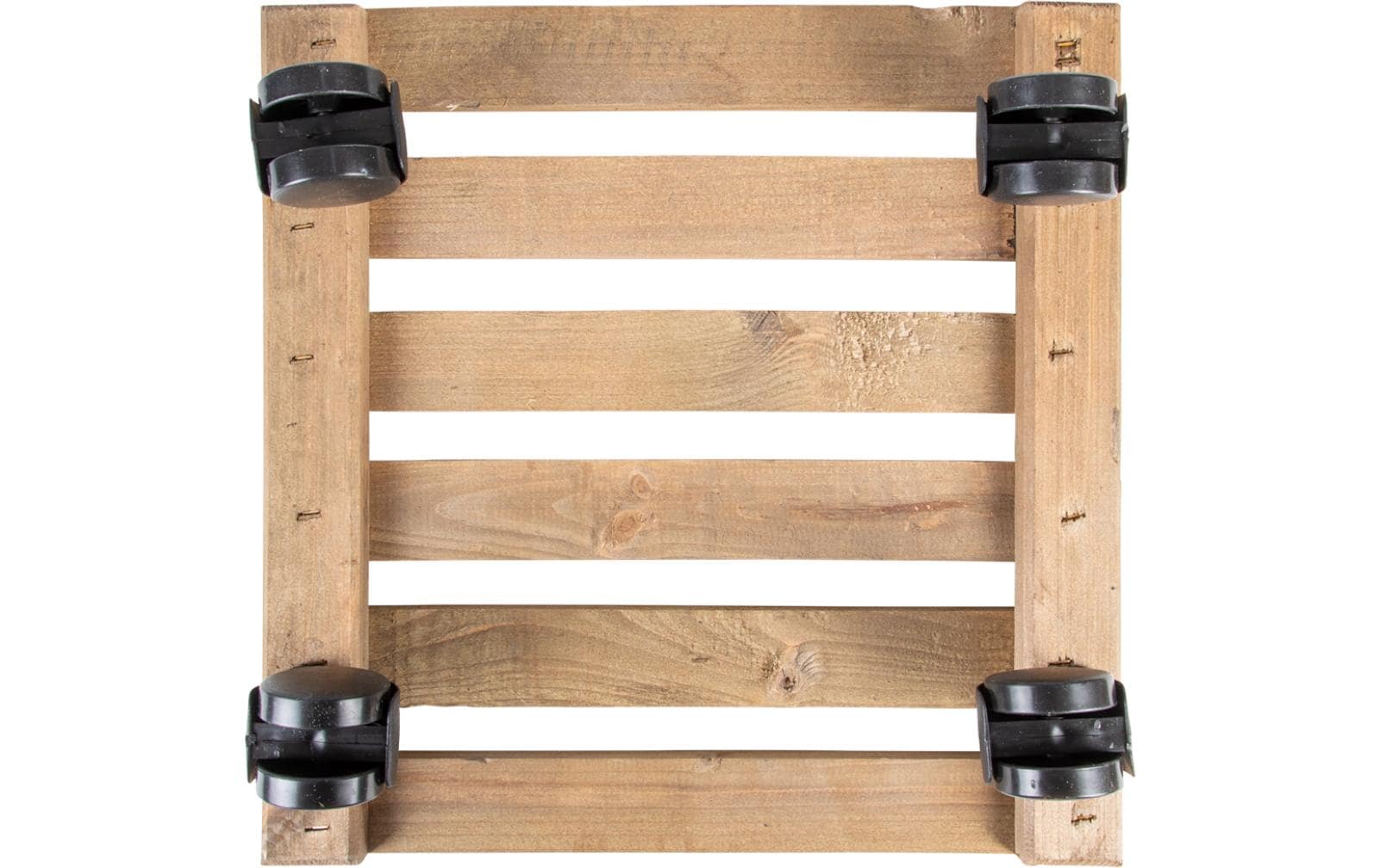 Esschert Design Blumenkübeluntersetzer – Kiefernholz – Braun – mit 4 Schwenkrollen – 291 × 80 × 291 mm
