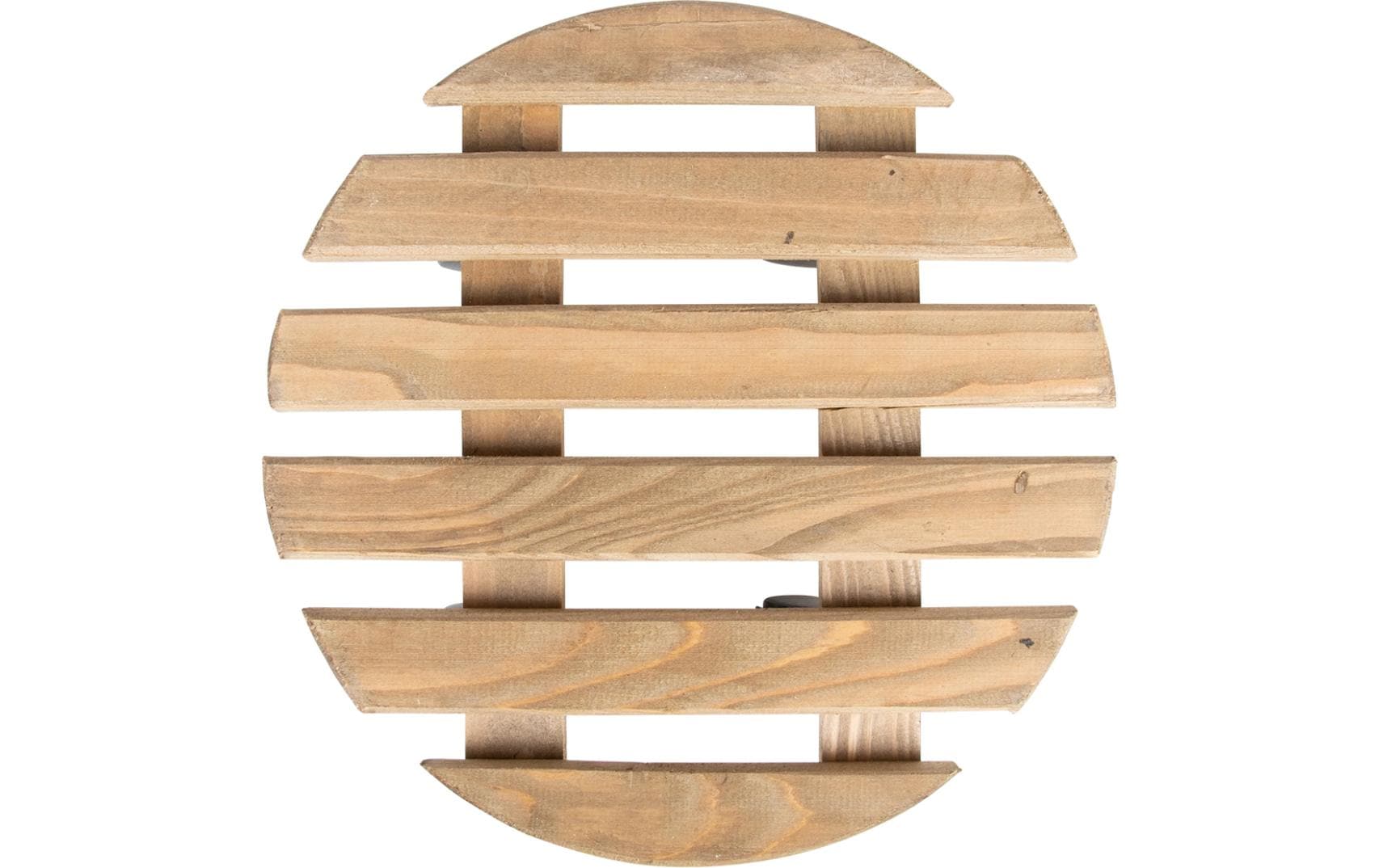 Esschert Design Rolluntersetzer Rund L – Kiefernholz/Polyamid/Polypropylen – Braun – Ø 287 × H 80 mm