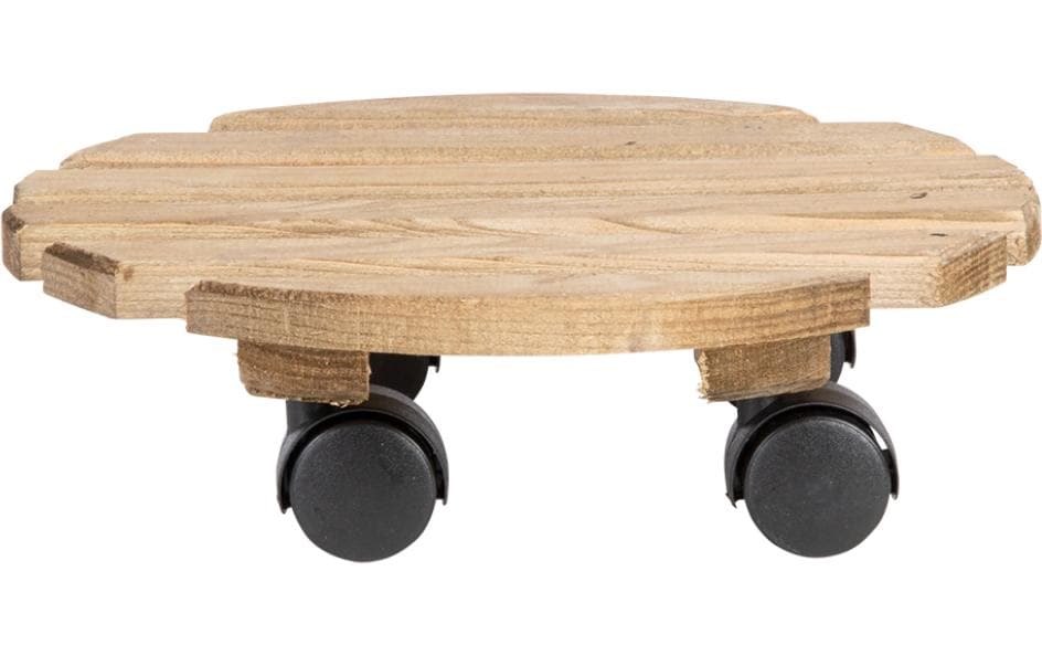 Esschert Design Rolluntersetzer Rund L – Kiefernholz/Polyamid/Polypropylen – Braun – Ø 287 × H 80 mm