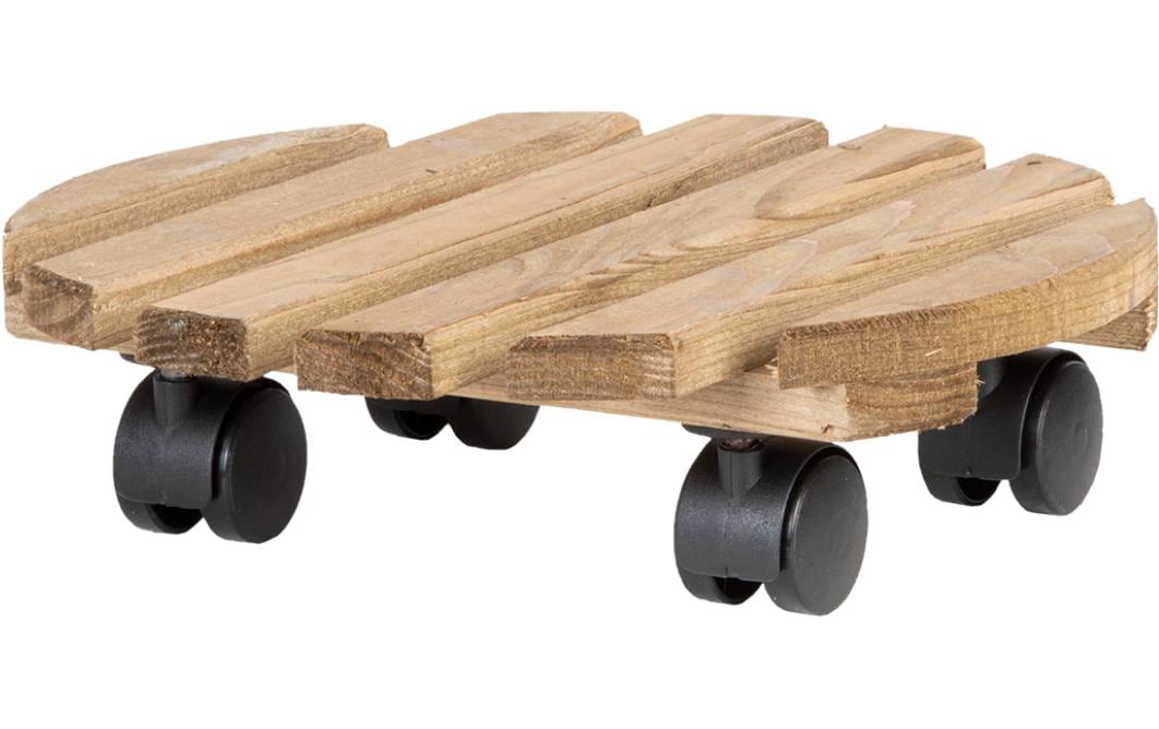 Esschert Design Rolluntersetzer Rund L – Kiefernholz/Polyamid/Polypropylen – Braun – Ø 287 × H 80 mm