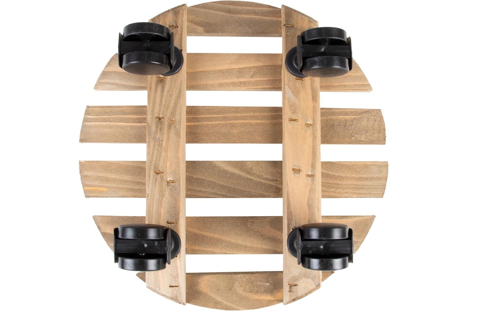 Esschert Design Rolluntersetzer Rund L – Kiefernholz/Polyamid/Polypropylen – Braun – Ø 287 × H 80 mm