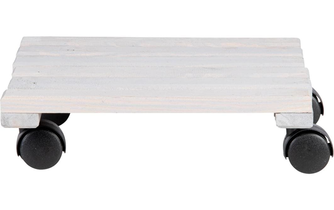 Esschert Design Blumenkübeluntersetzer – Kieferholz/PA/PP – Grau/Schwarz – mit Rollen – 292 × 85 × 292 mm