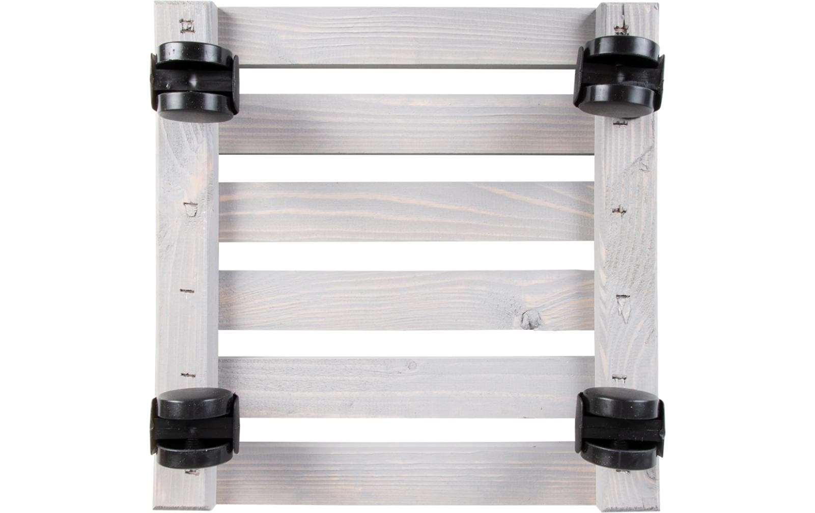 Esschert Design Blumenkübeluntersetzer – Kieferholz/PA/PP – Grau/Schwarz – mit Rollen – 292 × 85 × 292 mm