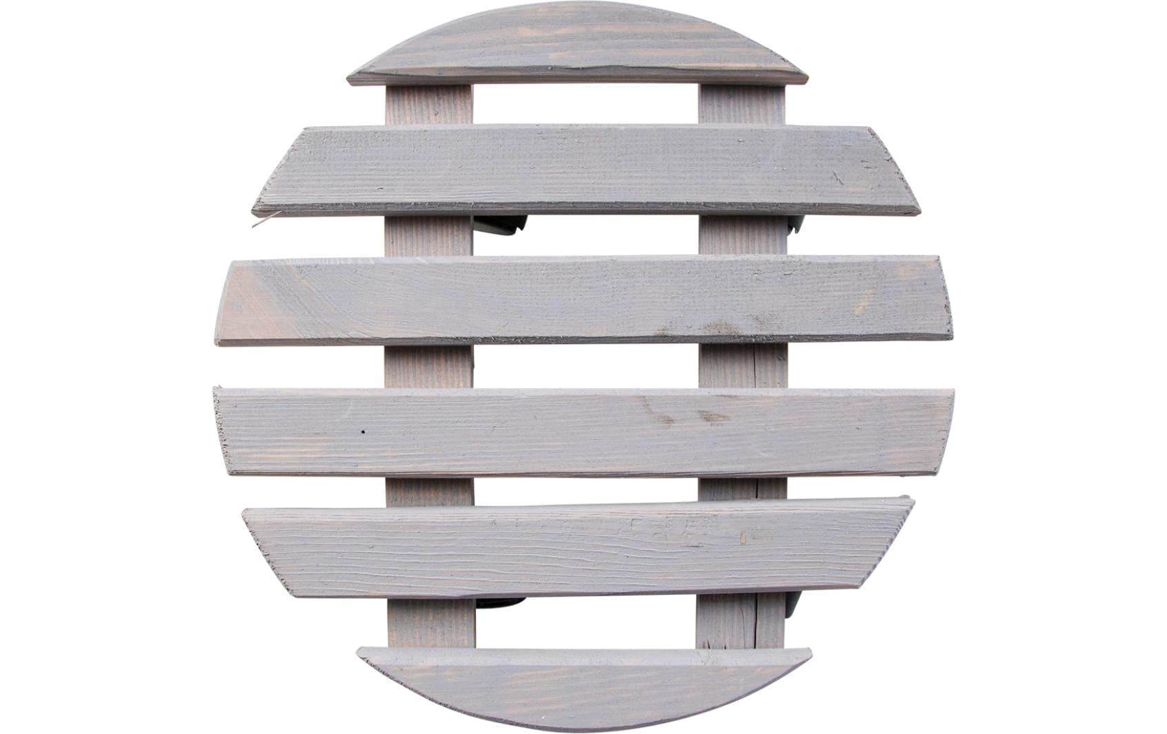 Esschert Design Pflanzentrolley – Holz/Polyamid/Polypropylen – Grau/Schwarz – 4 Rollen – Ø 287 × 80 mm