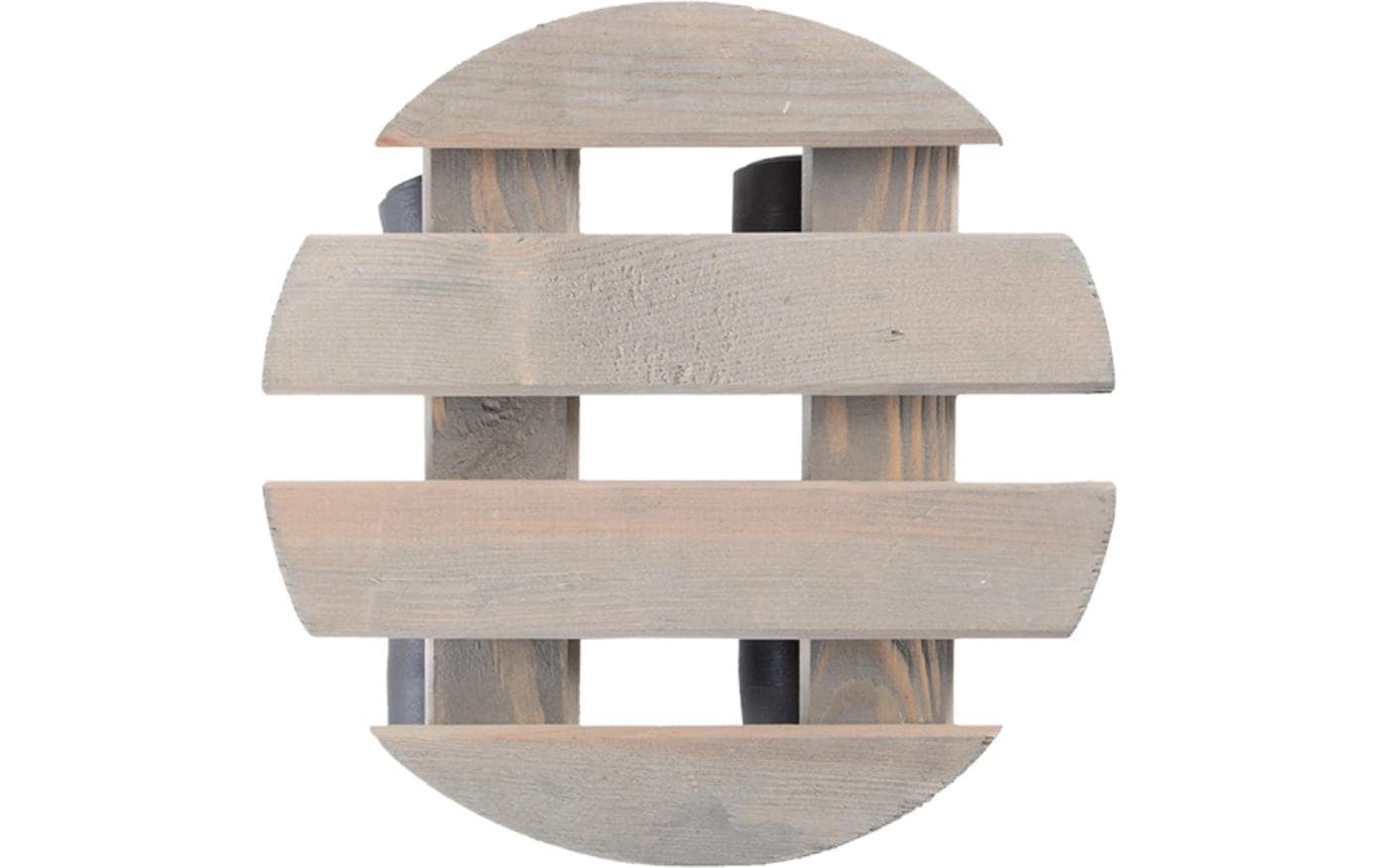 Esschert Design Rolluntersetzer Rund S – Kiefer/Polyamid/Polypropylen – Grau/Schwarz – Ø 236 × H 77 mm