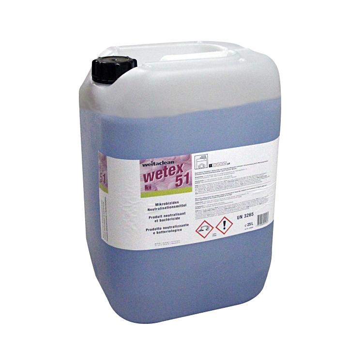 Weitaclean Wetex – Spezialwaschmittel für gewerblichen Gebrauch 51 – Flüssig – 25 l – desinfizierend