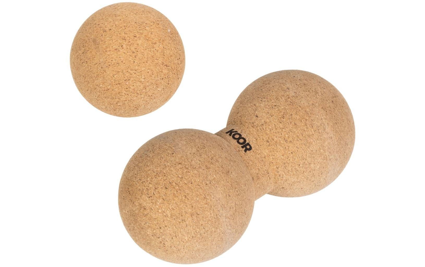 KOOR Yoga-Set – Massageball & Peanut – 2 Stk, braun – Kork