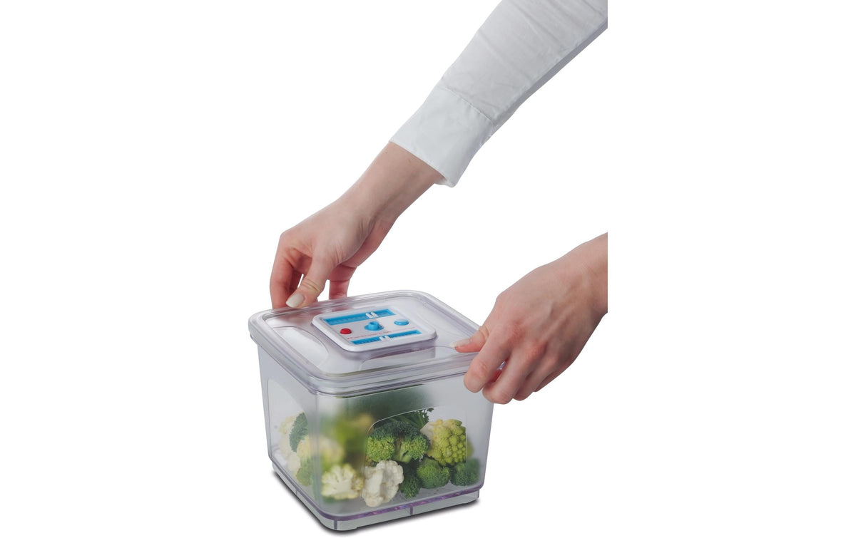 Solis Vakuumbehälter (eckig) 1 l + 2,8 l – für Vakuumversiegelungssysteme, 2 Stk., Kunststoff, Transparent