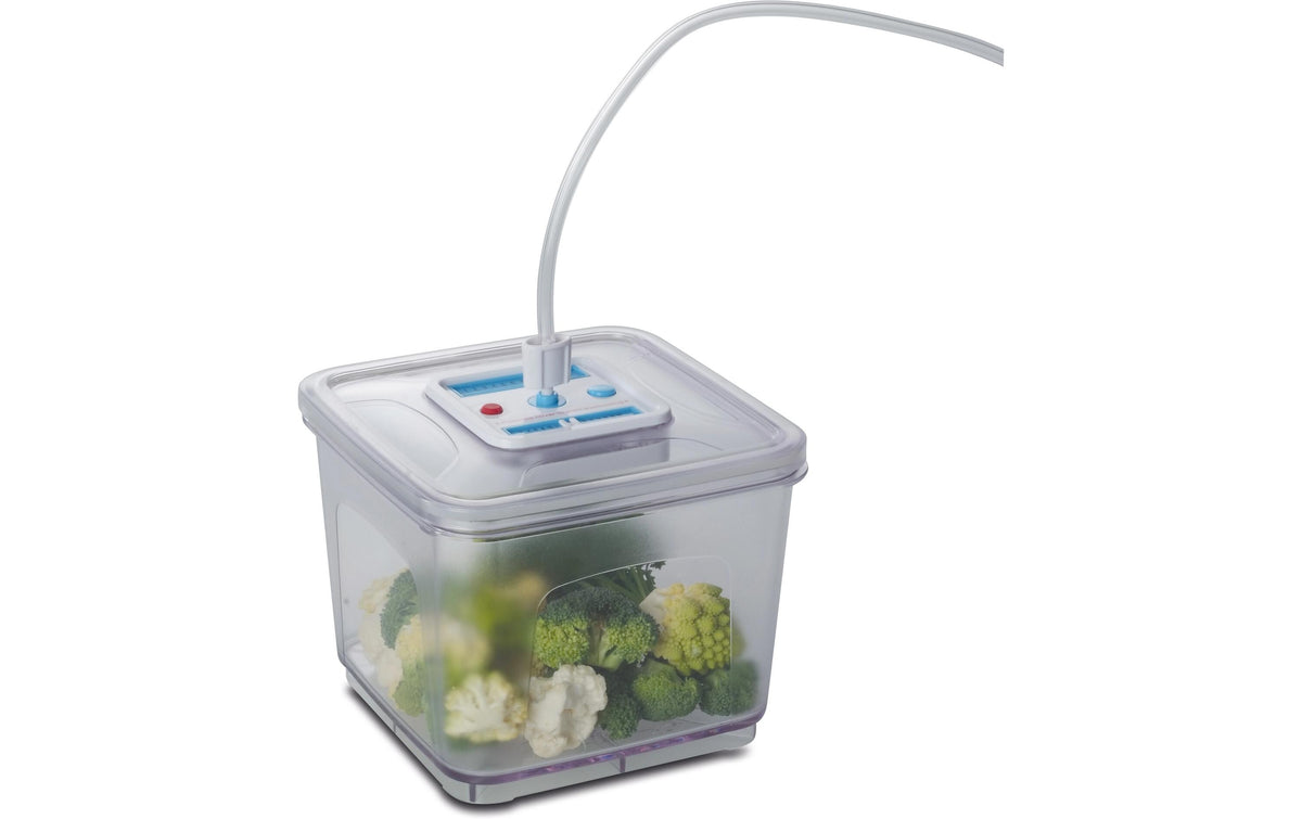 Solis Vakuumbehälter (eckig) 1 l + 2,8 l – für Vakuumversiegelungssysteme, 2 Stk., Kunststoff, Transparent