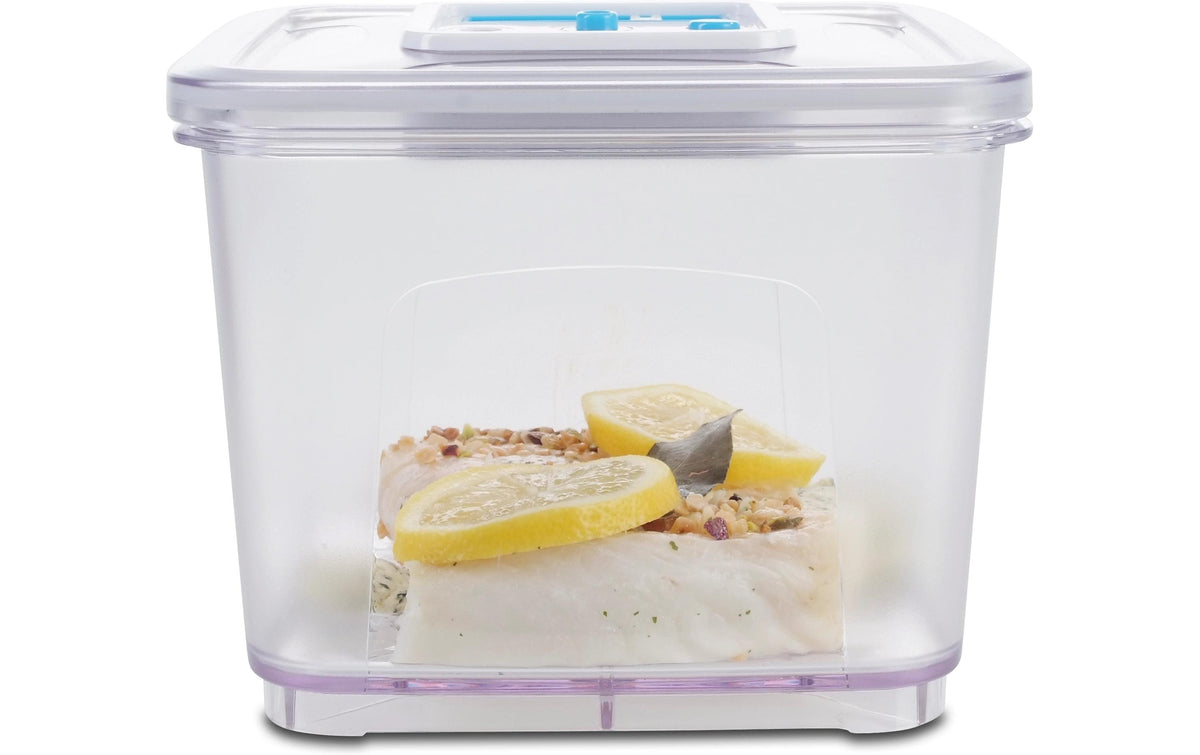 Solis Vakuumbehälter (eckig) 1 l + 2,8 l – für Vakuumversiegelungssysteme, 2 Stk., Kunststoff, Transparent