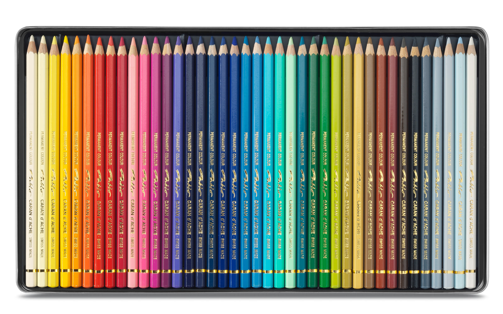 Caran d-Ache Caran d'Ache Buntstifte Pablo – 40 Farben, im Metalletui, Ø 3,8 mm, FSC