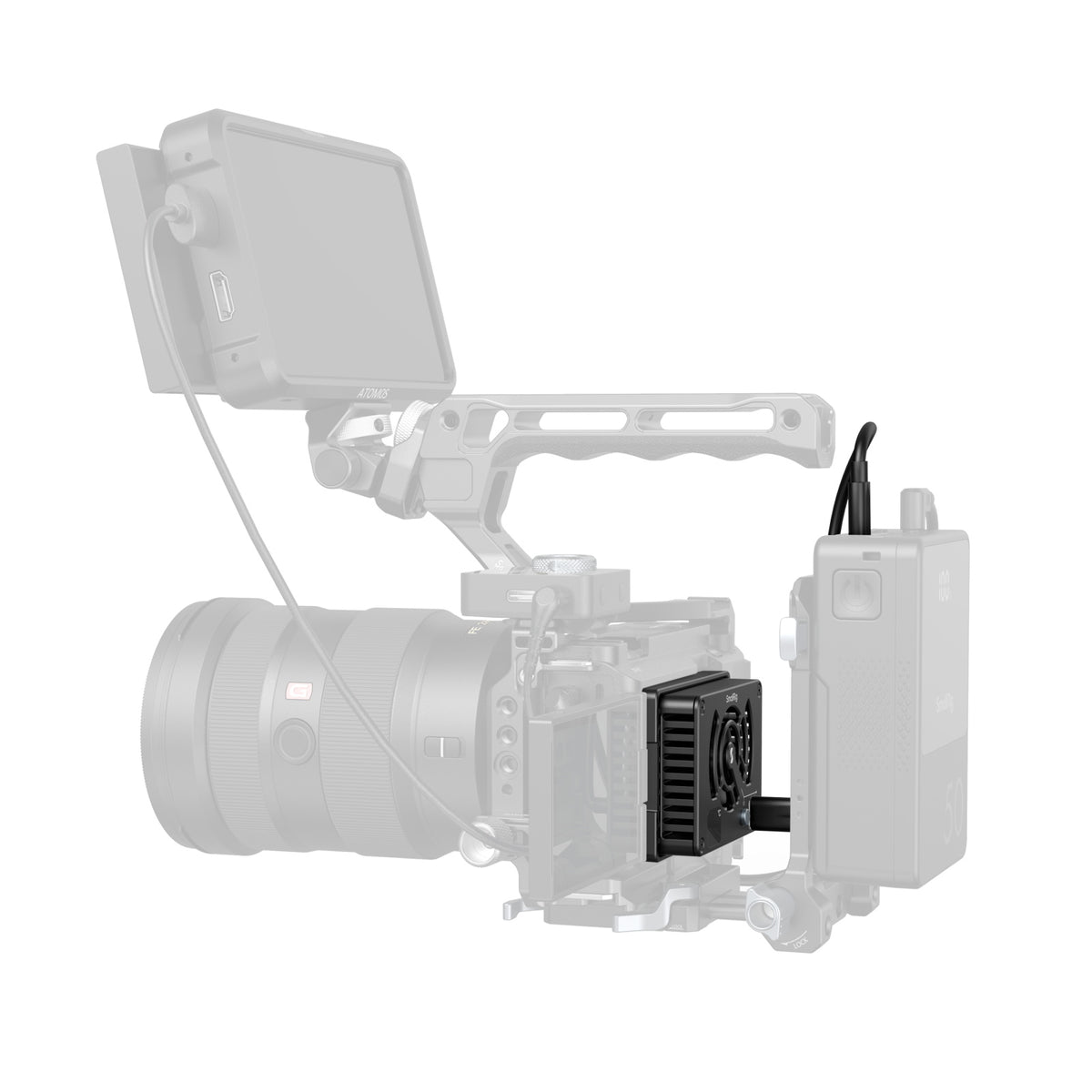 SmallRig Kühlgebläse – 70 × 50 × 20 mm, 162 g – für Sony ZV‑E10, Canon EOS R5, FUJIFILM X‑T4 und andere – Schwarz