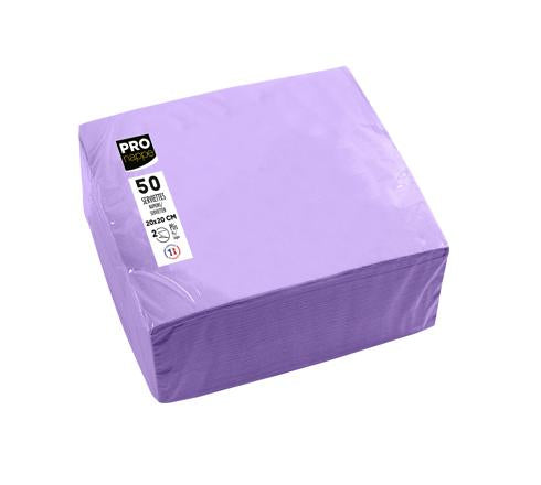 PRONAPPE Servietten – flieder – 20 × 20 cm, 2-lagig – 50 Stück