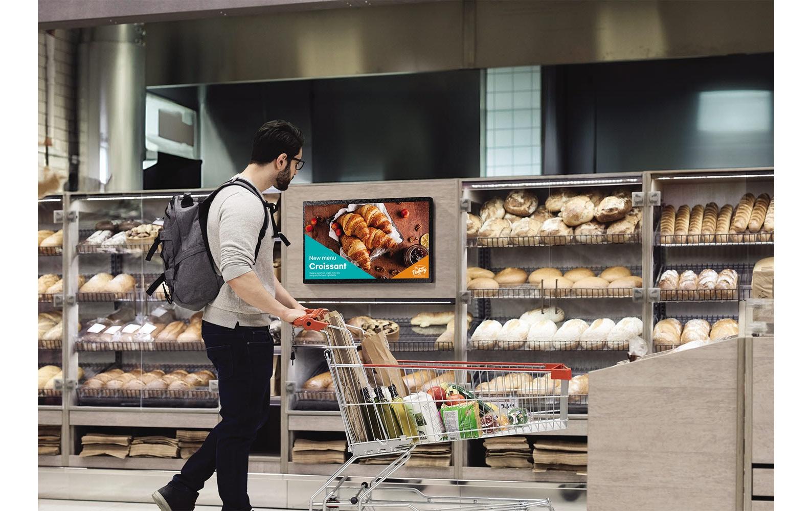 Samsung QB24C-T – Public Display, 24", 16/7, Tizen (SSSP), Mediaplayer integriert, VESA 100 × 100, Schwarz