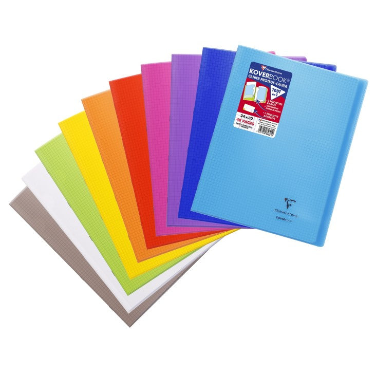 Clairefontaine Notizheft – 240 × 320 mm – kariert – 24 Blatt – 90 g/m² – Softcover, mehrfarbig, PEFC