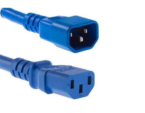 Diggelmann Netzkabel, IEC C14 auf IEC C13, angespritzt, 230 V, 3 m, Blau