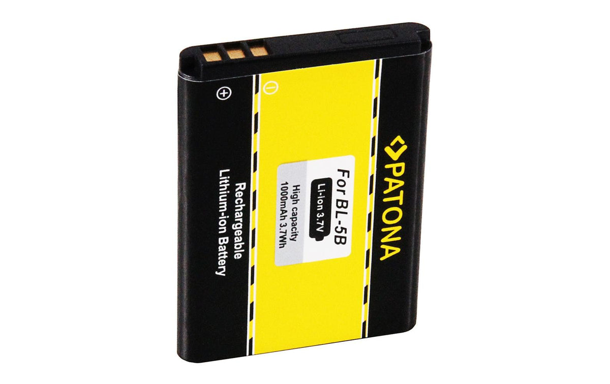PATONA BL-5B Akku für Nokia 6121 – 3,7 V, 1000 mAh – Schwarz/Orange