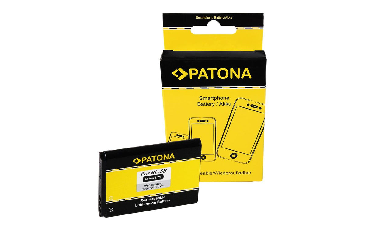 PATONA BL-5B Akku für Nokia 6121 – 3,7 V, 1000 mAh – Schwarz/Orange