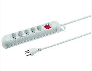 Steffen STEBA STRONG Steckdosenleiste – 5× T13, 3 m, mit Schalter, IP20, Weiss