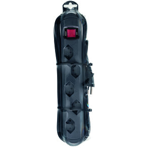 Steffen STEBA STRONG Steckdosenleiste, 5×T13, mit Schalter, 3 m, Magnet, IP20 – Schwarz