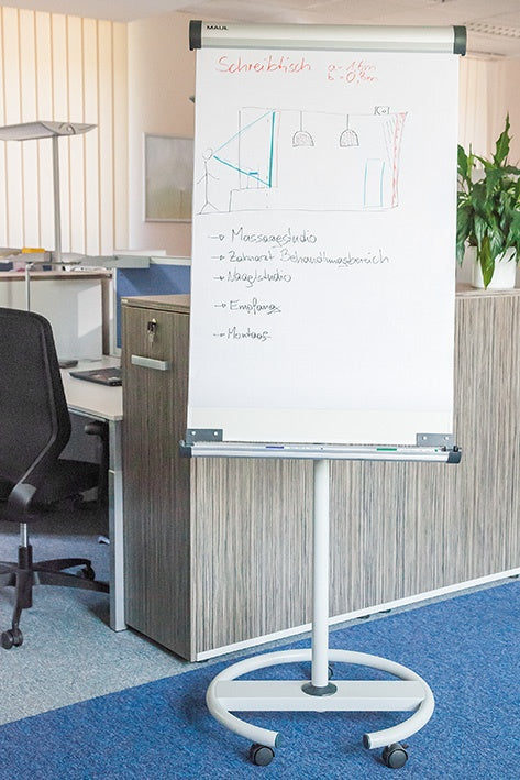 MAUL Flipchart solid flip2use – 66 × 97 cm, weiss, Metall