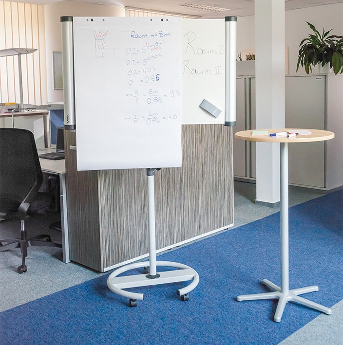 MAUL Flipchart solid flip2use – 66 × 97 cm, weiss, Metall