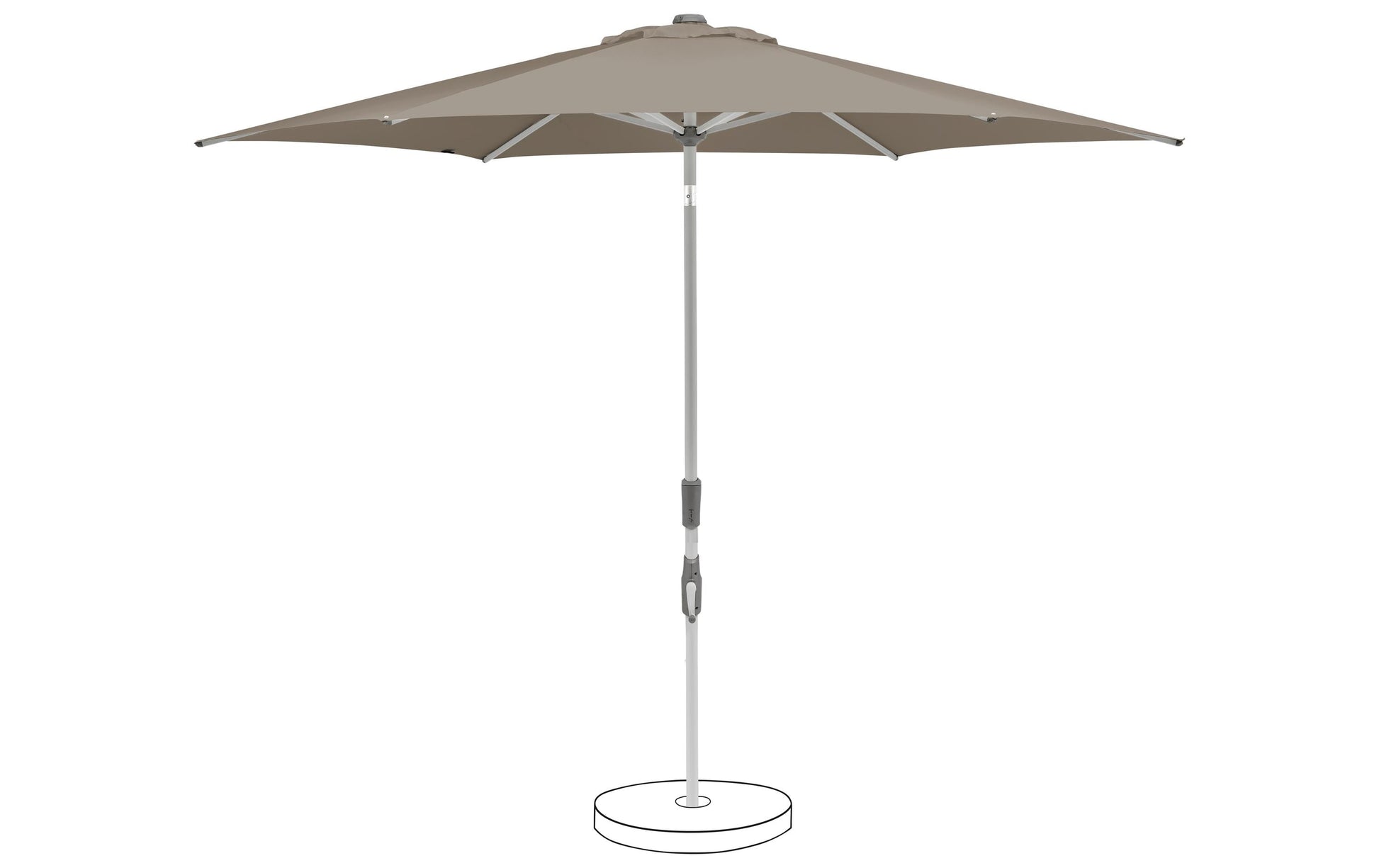 Suncomfort by Glatz Balkonschirm Slide – Ø 250 cm – Grau – Neigungsverstellung, Aluminium