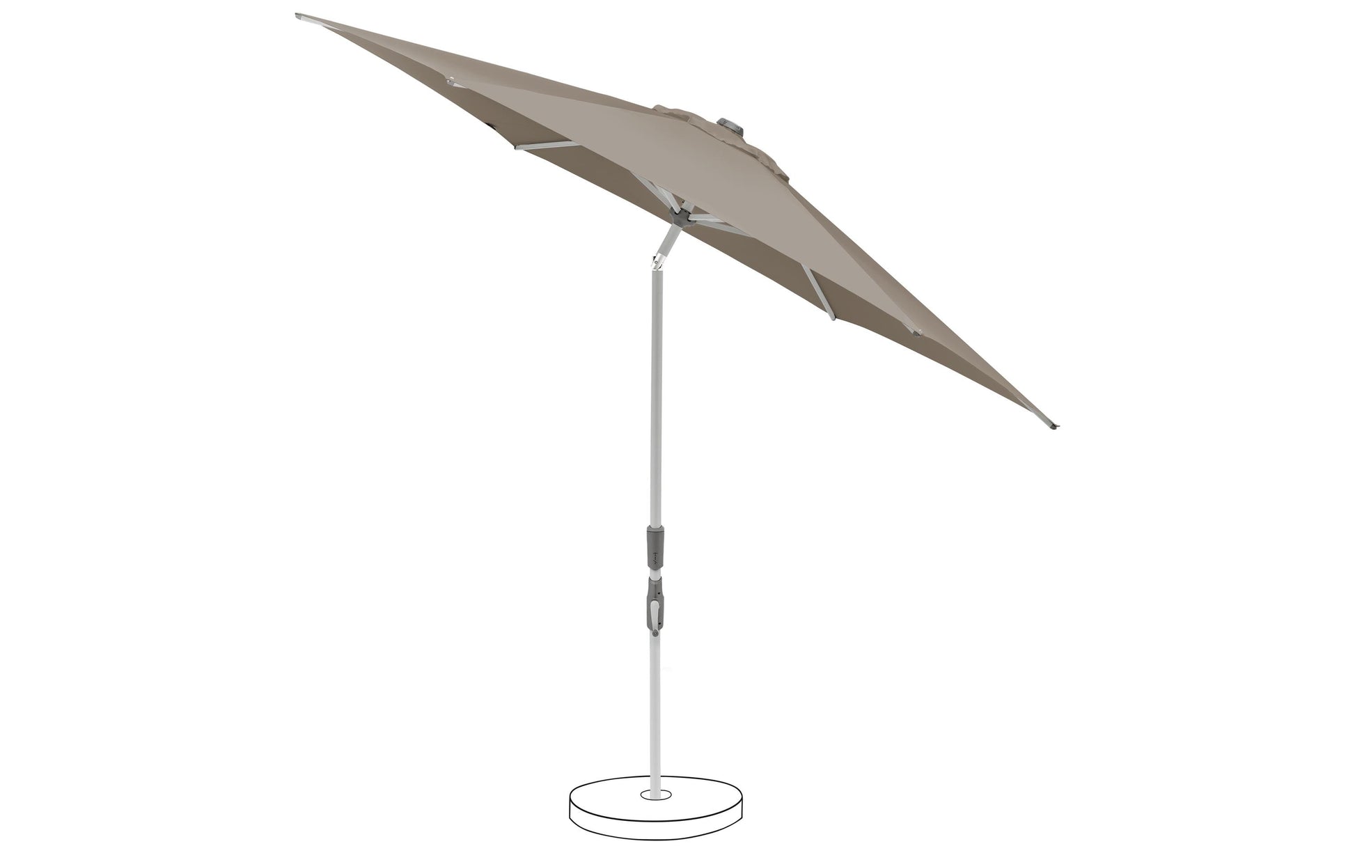 Suncomfort by Glatz Balkonschirm Slide – Ø 250 cm – Grau – Neigungsverstellung, Aluminium
