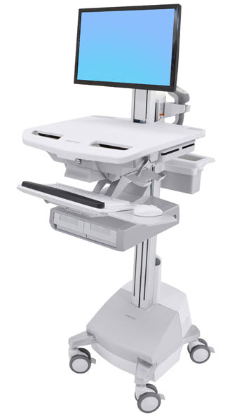 Ergotron StyleView SV44-13A1-C – Computerwagen mit LCD-Pivot, 2 Schubladen, mit SLA-Akku, bis 24,0", Grau