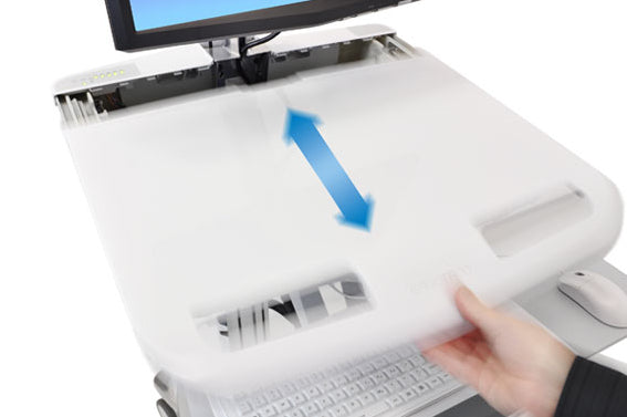 Ergotron StyleView SV44-1211-C – Computerwagen mit LCD-Arm, 1 Schublade, mit SLA-Akku, bis 24,0", Grau/Weiss