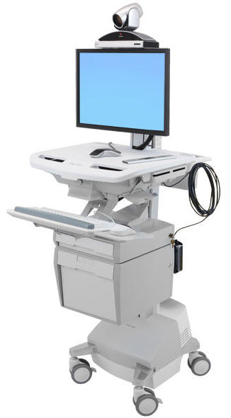Ergotron StyleView SV44-53T1-C – Monitorwagen – für Monitore bis 24" – Höhenverstellung 43 cm, mit Tastaturablage