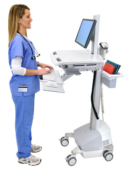 Ergotron StyleView SV42-6301-C – Computerwagen mit LCD-Pivot, mit SLA-Akku, bis 22,0", Grau/Weiss