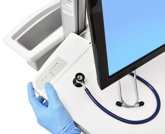 Ergotron StyleView SV42-6301-C – Computerwagen mit LCD-Pivot, mit SLA-Akku, bis 22,0", Grau/Weiss