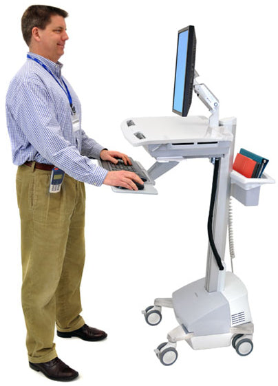 Ergotron StyleView SV42-6201-C – Computerwagen mit LCD-Arm, mit SLA-Akku, bis 22,0", VESA 75×75/100×100, Grau