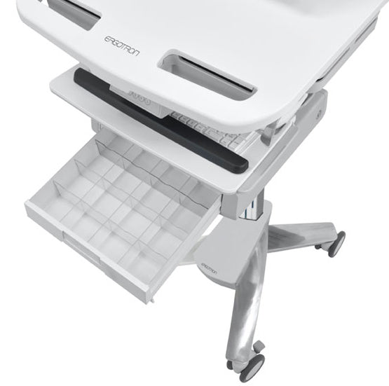 Ergotron StyleView SV44-1141-C – Laptop-Computerwagen, 4 Schubladen, mit SLA-Akku, Grau/Weiss, Aluminium