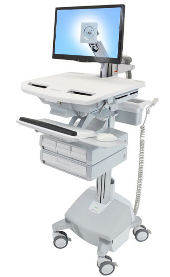 Ergotron SV44-1242-C – Multimedia-Wagen, Aluminium, Grau, Weiss, VESA, höhenverstellbar, 620 × 870 × 1420 mm