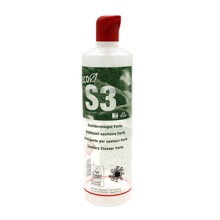Weitaclean S3 ECO Bad-/Kalkreiniger für Sanitärporzellan/Armaturen – Schaum, Flasche – 500 ml