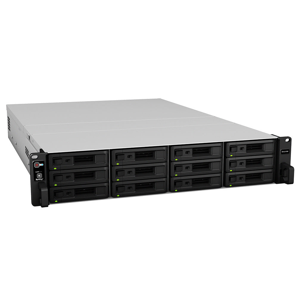 Synology RX1217RP – 12-Bay Rack 2U NAS – redundantes Netzteil, für HDD/SSD, SATA
