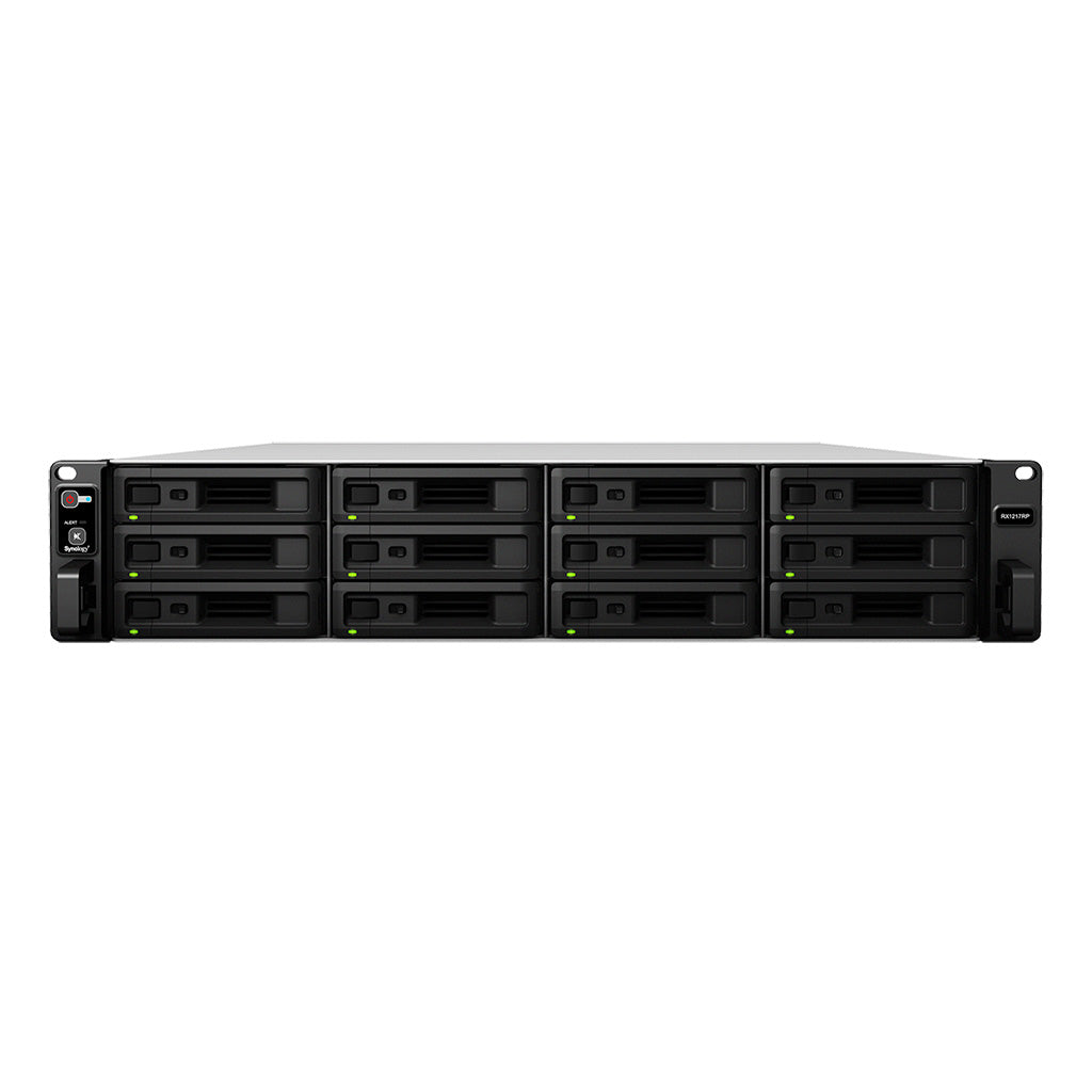 Synology RX1217RP – 12-Bay Rack 2U NAS – redundantes Netzteil, für HDD/SSD, SATA