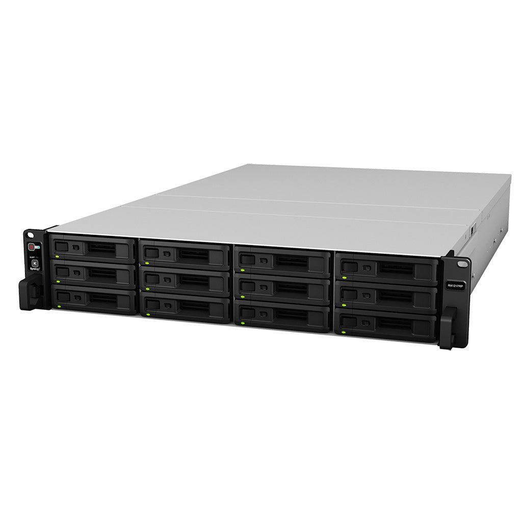 Synology RX1217RP – 12-Bay Rack 2U NAS – redundantes Netzteil, für HDD/SSD, SATA