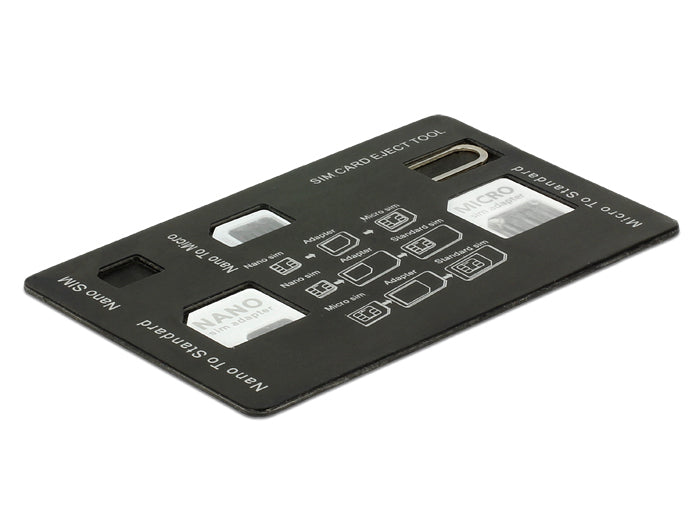 DeLOCK SIM-Kartenadapter, für Nano-, Micro- und Standard-SIM, 3er-Set – Mehrfarbig