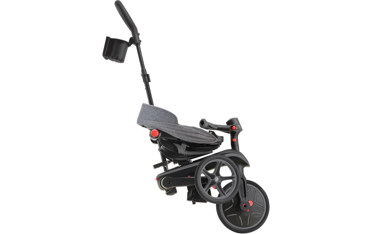 Globber Trike Explorer 4-in-1 Aufsitzlaufrad – faltbar, Push & Pedal, Pedal-Freilauf – ab 10 M. – schwarz/grau